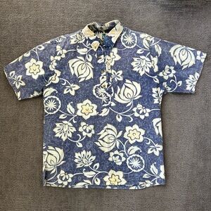 KAHALA Aloha Shirt Navy Floral Faded Mens Button Up